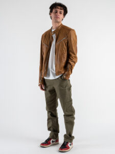 IMPERIAL Biker in ecocamoscio con zip U3025711 Cuoio (2)