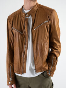 IMPERIAL Biker in ecocamoscio con zip U3025711 Cuoio (3)