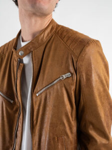 IMPERIAL Biker in ecocamoscio con zip U3025711 Cuoio (4)