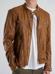 IMPERIAL Biker in ecocamoscio con zip U3025711 Cuoio (5)