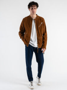 IMPERIAL Giubbino in renna con zip e tasche frontali V7281IMP2J Cognac (3)