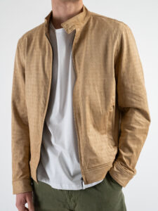 IMPERIAL Giubbino leggero in ecocamoscio con collo coreana V81986538 Beige (3)