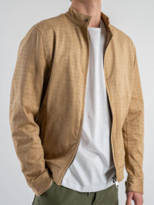IMPERIAL Giubbino leggero in ecocamoscio con collo coreana V81986538 Beige (4)