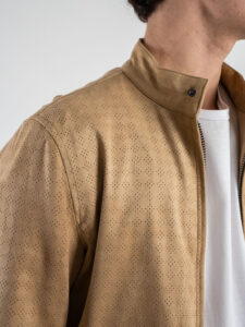 IMPERIAL Giubbino leggero in ecocamoscio con collo coreana V81986538 Beige (5)
