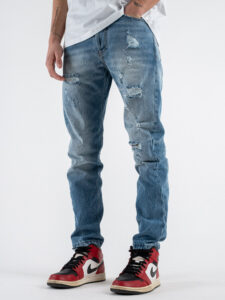 IMPERIAL Jeans con rotture a gamba morbida P8379MANOL Blu Denim (1)