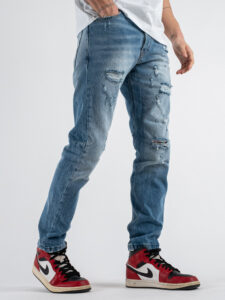 IMPERIAL Jeans con rotture a gamba morbida P8379MANOL Blu Denim (2)