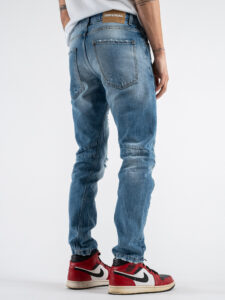 IMPERIAL Jeans con rotture a gamba morbida P8379MANOL Blu Denim (4)