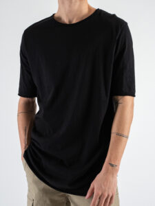 IMPERIAL T-shirt basica con fondo stondato a taglio vivo T084IDTL Nera (3)