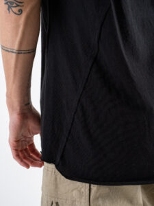 IMPERIAL T-shirt basica con fondo stondato a taglio vivo T084IDTL Nera (5)