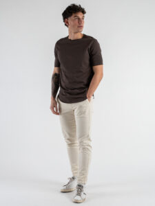 IMPERIAL T-shirt basica con fondo stondato a taglio vivo TB92IFFL Moro (1)