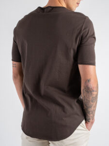 IMPERIAL T-shirt basica con fondo stondato a taglio vivo TB92IFFL Moro (3)