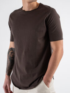 IMPERIAL T-shirt basica con fondo stondato a taglio vivo TB92IFFL Moro (4)