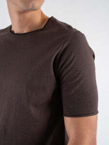IMPERIAL T-shirt basica con fondo stondato a taglio vivo TB92IFFL Moro (5)