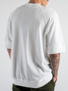 IMPERIAL T-shirt over tinta unita con bottone al collo TV21CVL Bianca (1)
