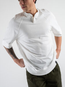 IMPERIAL T-shirt over tinta unita con bottone al collo TV21CVL Bianca (3)