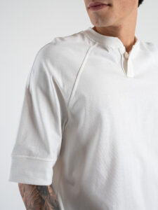 IMPERIAL T-shirt over tinta unita con bottone al collo TV21CVL Bianca (4)
