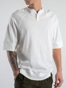 IMPERIAL T-shirt over tinta unita con bottone al collo TV21CVL Bianca (5)
