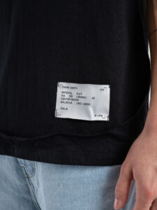 IMPERIAL T-shirt over tinta unita con inserti a taglio vivo TV14IDVL Nera (4)