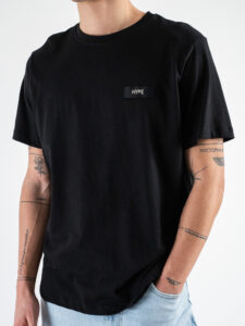 IMPERIAL T-shirt over tinta unita con scritta sul cuore TV26IDVRHL Nera (1)