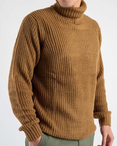 Maglione dolcevita tinta unita HE325 Camel