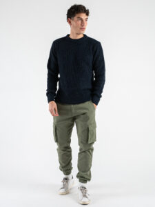 Maglione girocollo misto lana 316 Blu (1)