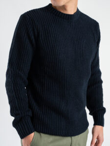 Maglione girocollo misto lana 316 Blu (3)