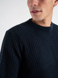 Maglione girocollo misto lana 316 Blu (4)