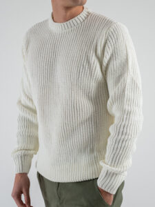 Maglione girocollo misto lana 316 Panna (2)