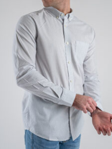ONLY&SONS Camicia in cotone rigata con taschino frontale ALVARO 22023977 Cashmere BlueWhite (3)