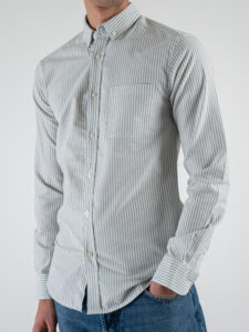 ONLY&SONS Camicia in cotone rigata con taschino frontale ALVARO 22023977 Icerberg GreenWhite (1)