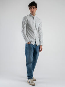 ONLY&SONS Camicia in cotone rigata con taschino frontale ALVARO 22023977 Icerberg GreenWhite (3)