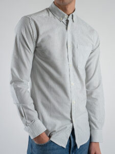 ONLY&SONS Camicia in cotone rigata con taschino frontale ALVARO 22023977 Icerberg GreenWhite (4)