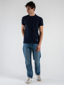 ONLY&SONS Polo basica in viscosa a mezza manica WYLER 22022219 Dark Navy (2)