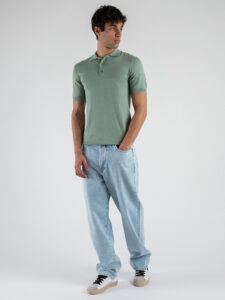 ONLY&SONS Polo basica in viscosa a mezza manica WYLER 22022219 Iceberg Green (2)