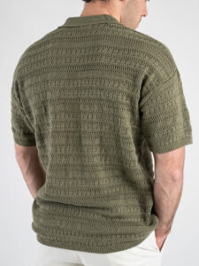ONLY&SONS Polo mezza manica traforata GRAYSON 22031835 Deep Lichen Green (1)