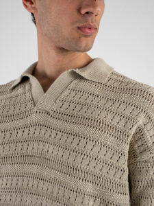 ONLY&SONS Polo mezza manica traforata GRAYSON 22031835 Silver Lining (4)
