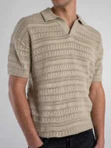 ONLY&SONS Polo mezza manica traforata GRAYSON 22031835 Silver Lining (5)