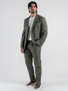 BERNA Abito leggero con giacca a due bottoni + pantalone chinos 251119 Militare (2)