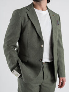 BERNA Abito leggero con giacca a due bottoni + pantalone chinos 251119 Militare (5)
