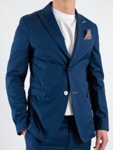BERNA Abito tecnico leggero con giacca + pantalone con elastico in vita 251117 Blu Cina (10)