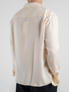 BERNA Camicia in Tencel con collo bowling 251090 Sabbia (3)