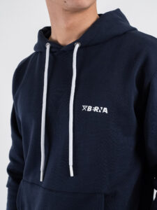 BERNA Felpa cappuccio in cotone con logo sul cuore 251073 Blu (4)