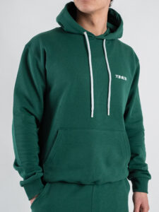 BERNA Felpa cappuccio in cotone con logo sul cuore 251073 Evergreen (5)