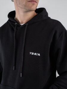 BERNA Felpa cappuccio in cotone con logo sul cuore 251073 Nera (4)