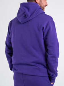 BERNA Felpa cappuccio in cotone con logo sul cuore 251073 Viola (1)