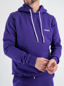 BERNA Felpa cappuccio in cotone con logo sul cuore 251073 Viola (3)