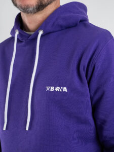 BERNA Felpa cappuccio in cotone con logo sul cuore 251073 Viola (5)