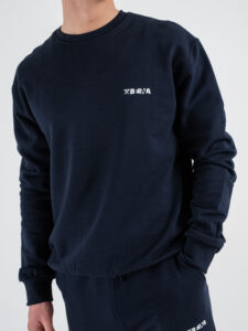 BERNA Felpa girocollo in cotone con logo sul cuore 251075 Blu (4)