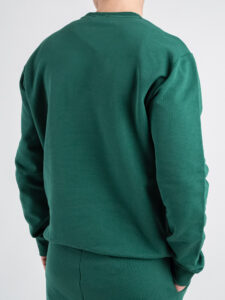 BERNA Felpa girocollo in cotone con logo sul cuore 251075 Evergreen (1)