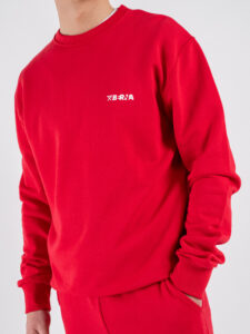 BERNA Felpa girocollo in cotone con logo sul cuore 251075 Rosso (3)